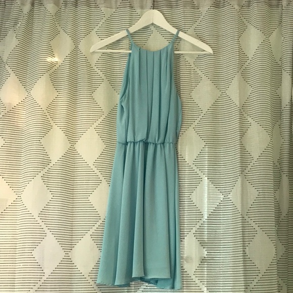 Light Blue Short Formal Dress - Picture 2 of 6